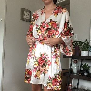 Silky Floral Robe